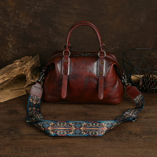 ブラウンレザーヴィンテージバッグ