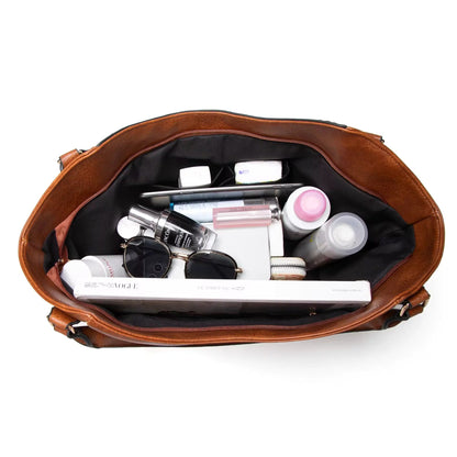 ネリーのエレガントで洗練されたレザーショルダーバッグ